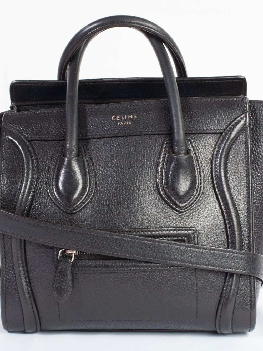 Authentic Celine Smooth Calfskin Mini Luggage Black